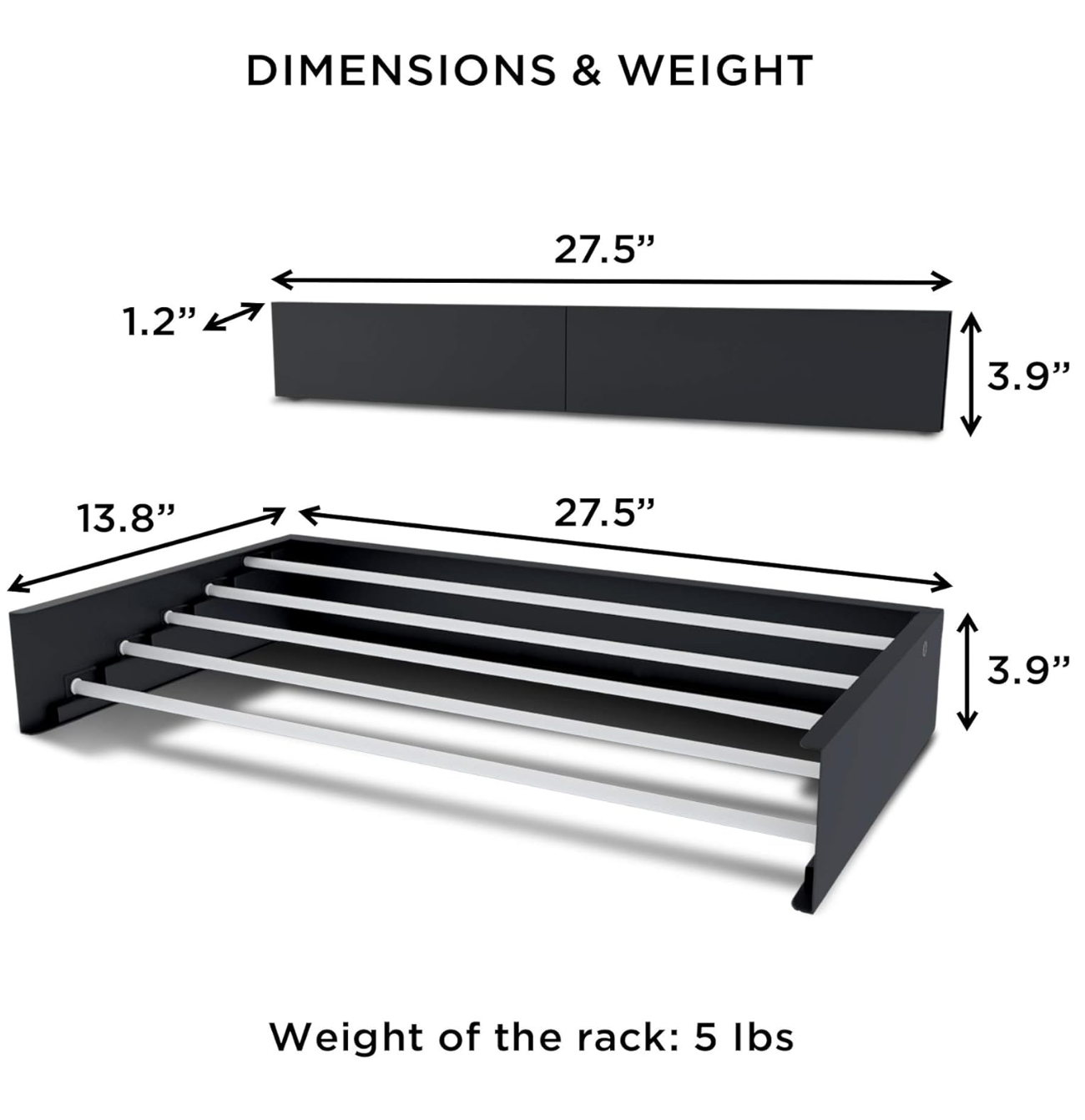 Wall Mounted Clothes Drying Rack  (27.5-INCH Industrial Gray), Wall Mounted, Retractable Clothes Drying Rack, 40lbs Load Capacity, 11.6 Linear Ft, with Wall Template and Long Screwdriver Bit