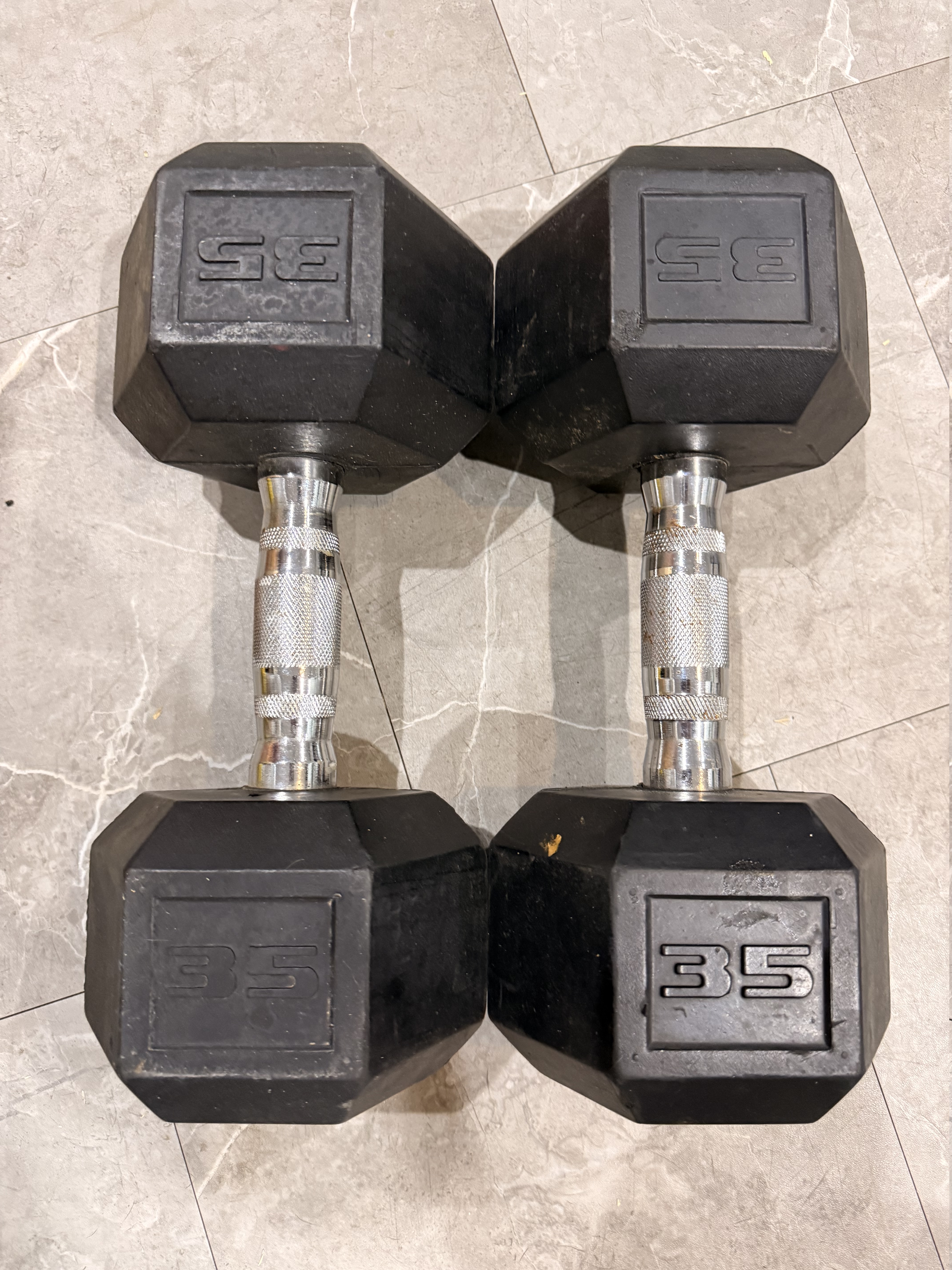 Rubber Hex Dumbbell Hand Weight 35lb