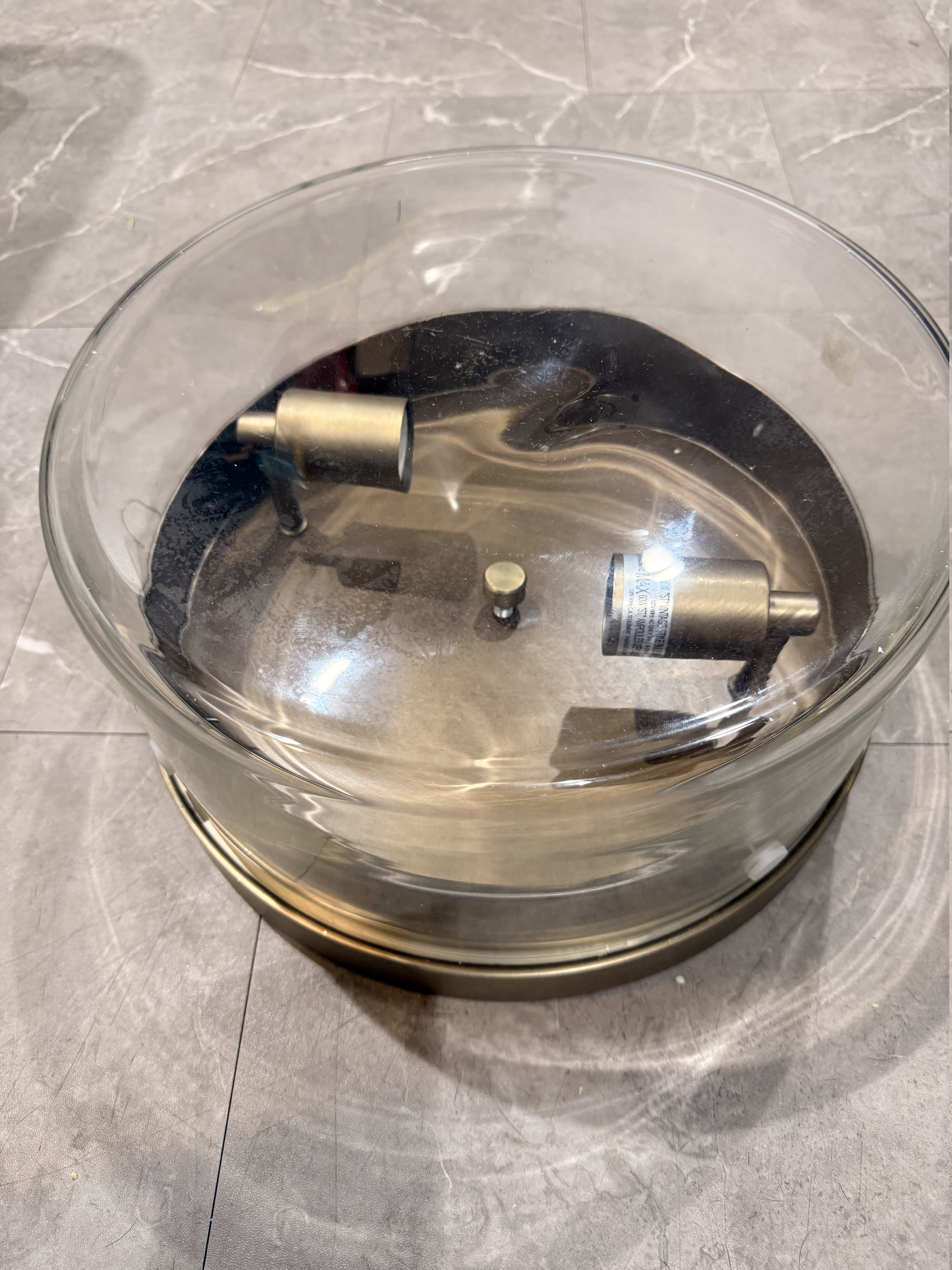 Lighting 45923675362 Two Light Flush Mount, Burnished Brass