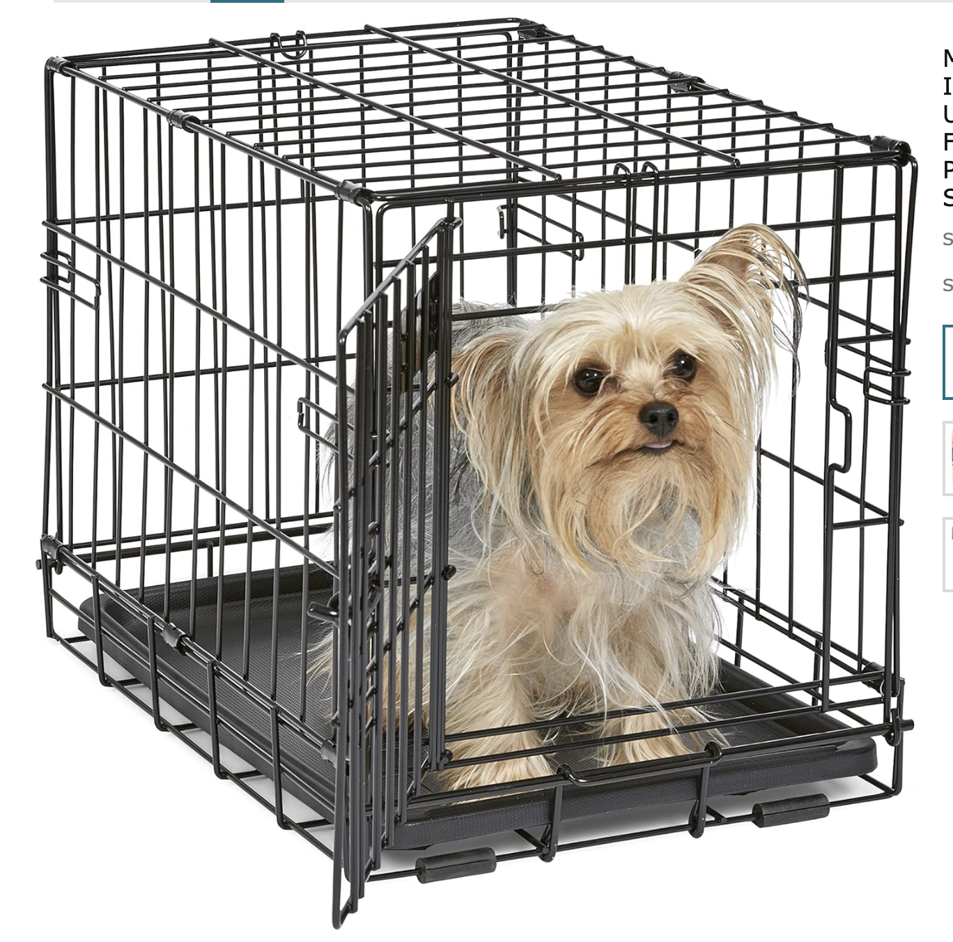 MidWest Homes for Pets 18-Inch iCrate for Tiny Breeds, Up to 10 lbs, Single Door Folding Dog Crate with Divider Panel, Leak-Proof Tray & Secure Latch, Portable, Durable & Easy to Assemble