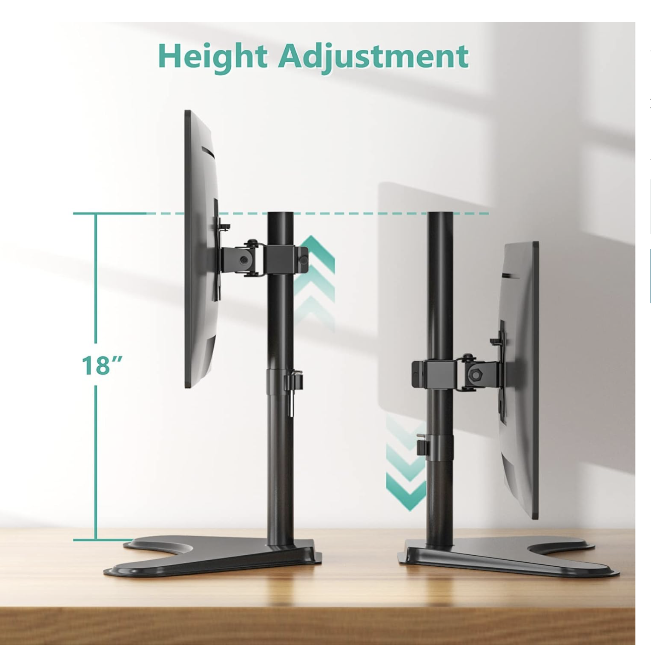 WALI Single Monitor Stand up to 32 Inch Screens, Freestanding Single Monitors Arm Desk Mount, Universal VESA Monitor Mount 75x75/100x100mm, Adjustable Height and Angle (MF001), Black