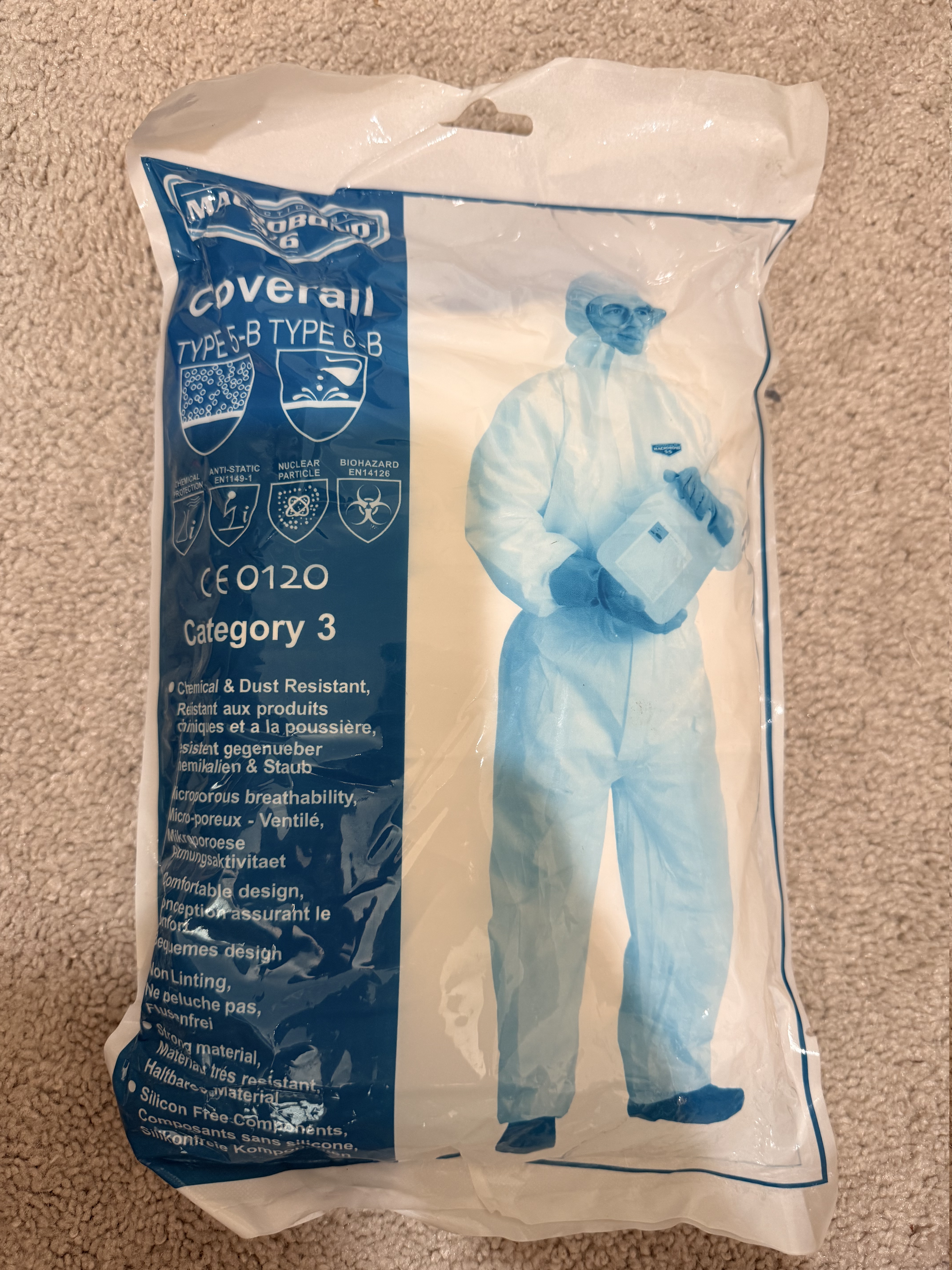 Unisex Coverall XL Pack of 3