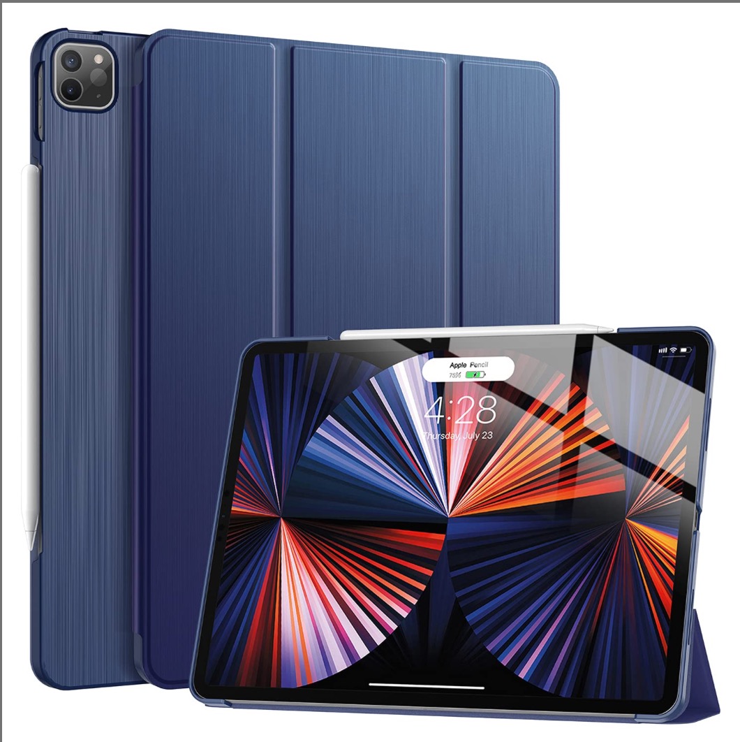 ProCase Smart Case for iPad Pro 12.9 2022/2021/2020/2018, Slim Stand Hard Back Shell Smart Cover for iPad Pro 12.9" 6th Gen/5th Gen/4th Gen/3rd Gen -Darkblue