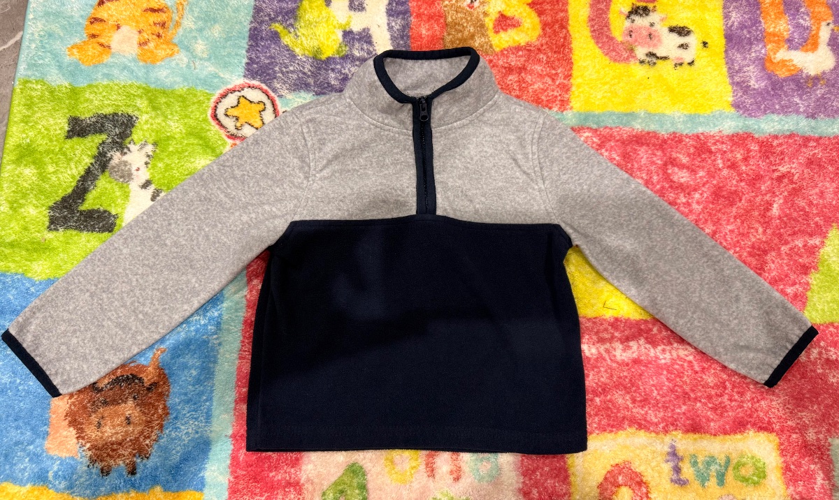 OshKosh B’gosh Fleece Pullover Blue & Gray Quarter Zip – Size 24M