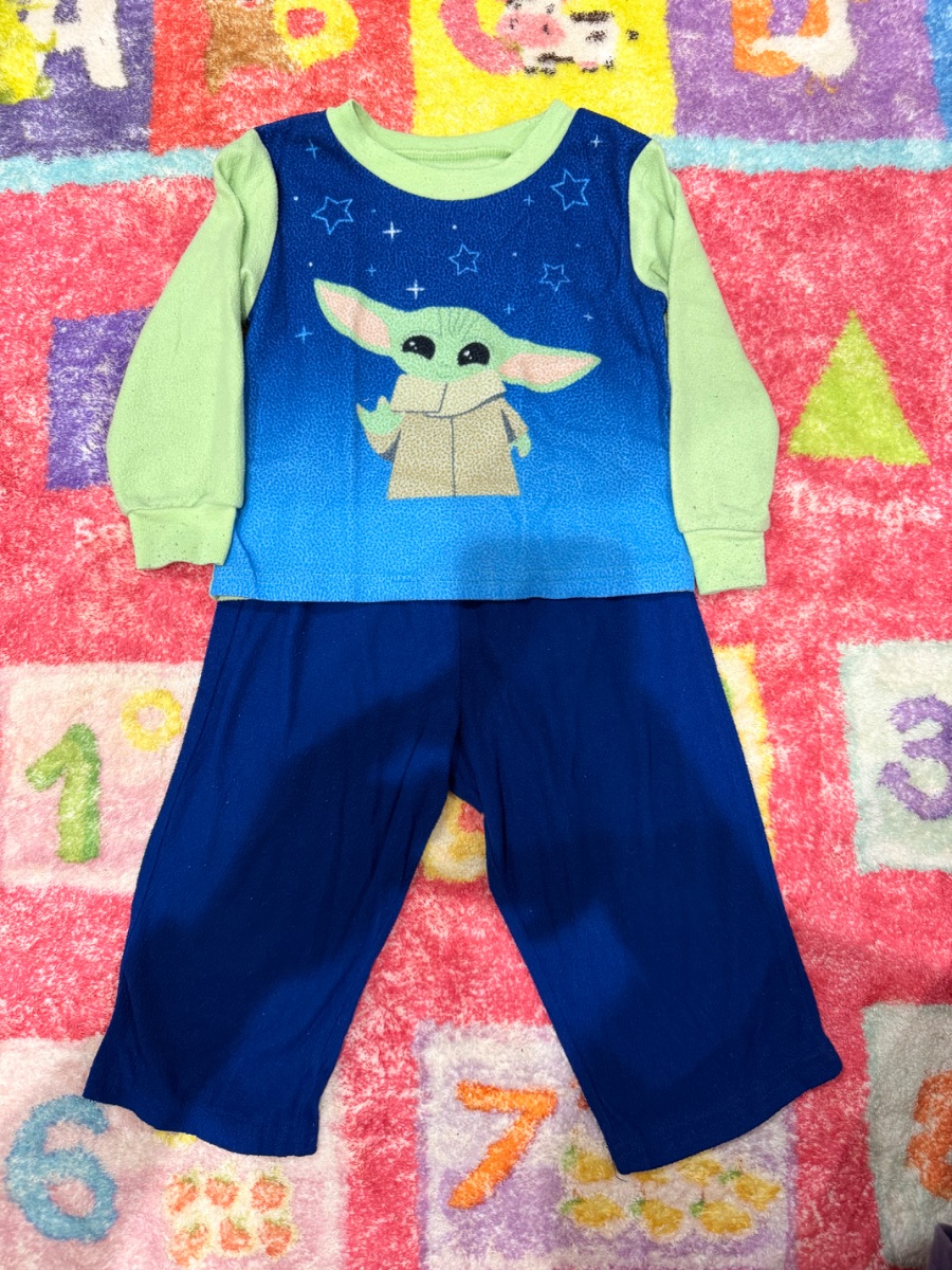Kids Assorted Pajamas (Baby Shark, Baby Yoda, Spiderman) – Size 2T.
