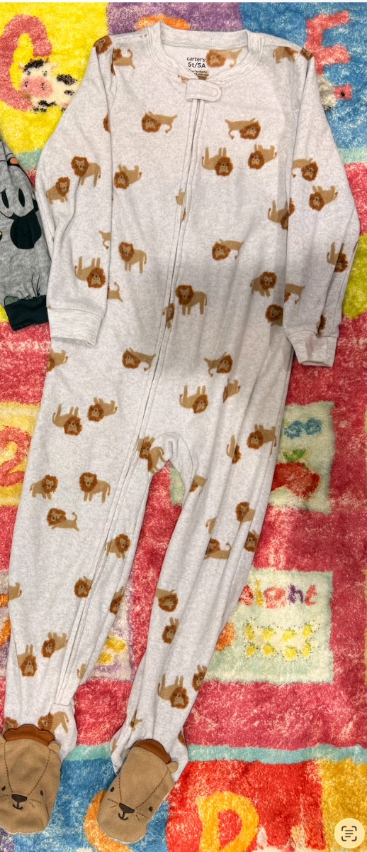 Carter’s Footed Pajama 5T Toddler Lion Print
