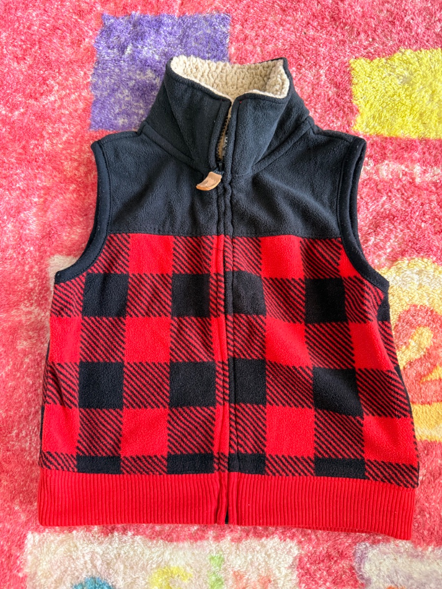 Carter’s Plaid Vest 12M Red & Black
