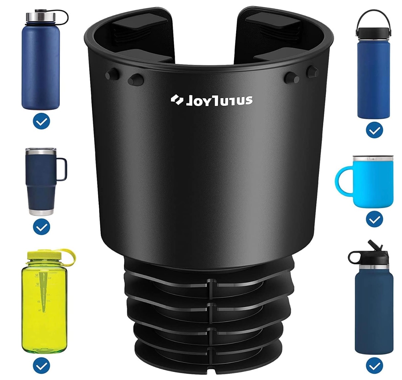 Car Cup Holder Expander with Offset Base, Compatible YETI Ramblers, Hydro Flask, Large for Hold 18-40 oz Bottles and Mugs, Other in 3.4-3.8 inch