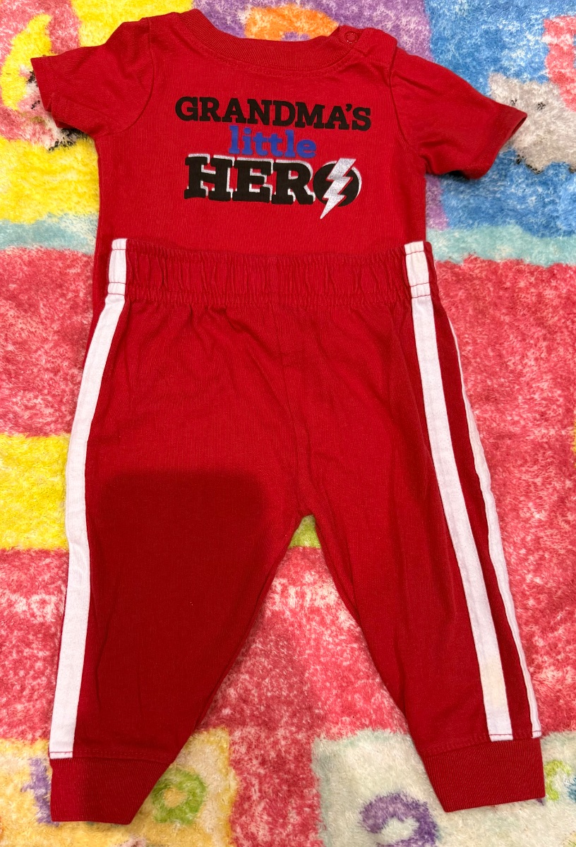2-Piece Outfit Set “Grandma’s Little Hero” – 3–6 Months