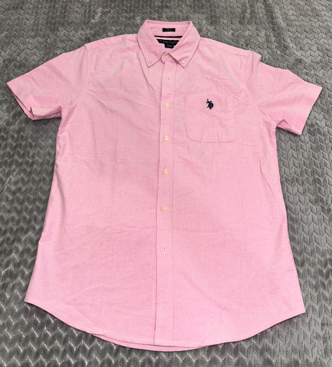U.S. Polo Assn. Men’s Button-Up Shirt – Light Pink – Size Small