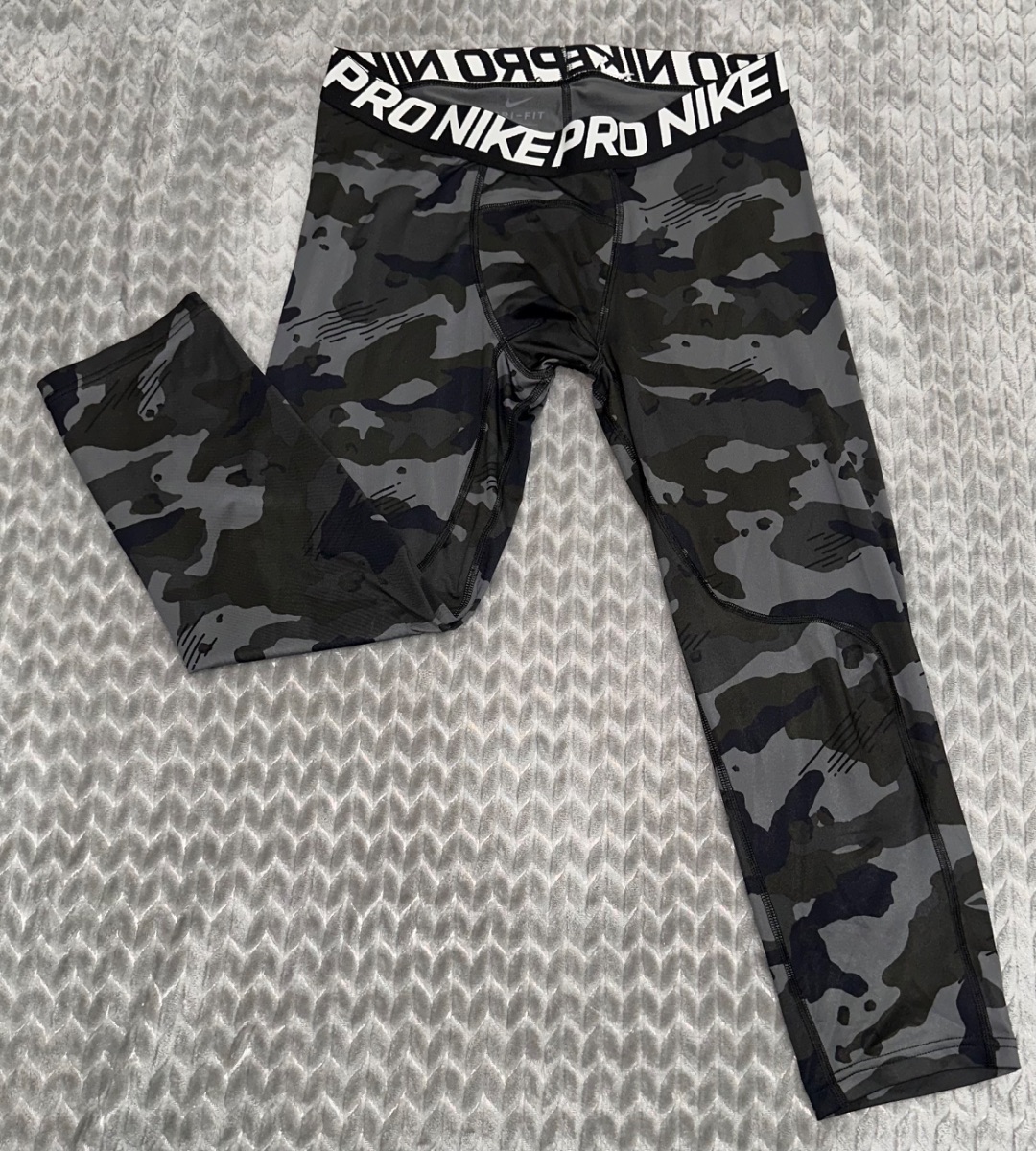 Nike Pro Men’s Camo Compression Leggings Size Large – Dri-FIT Athletic Pants