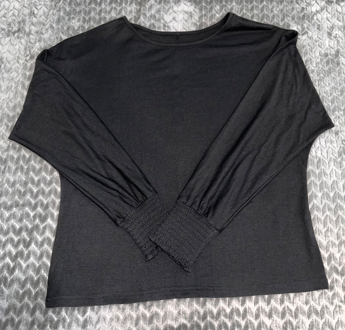 Women’s Black Long Sleeve Blouse – Lightweight Casual Top - Small size