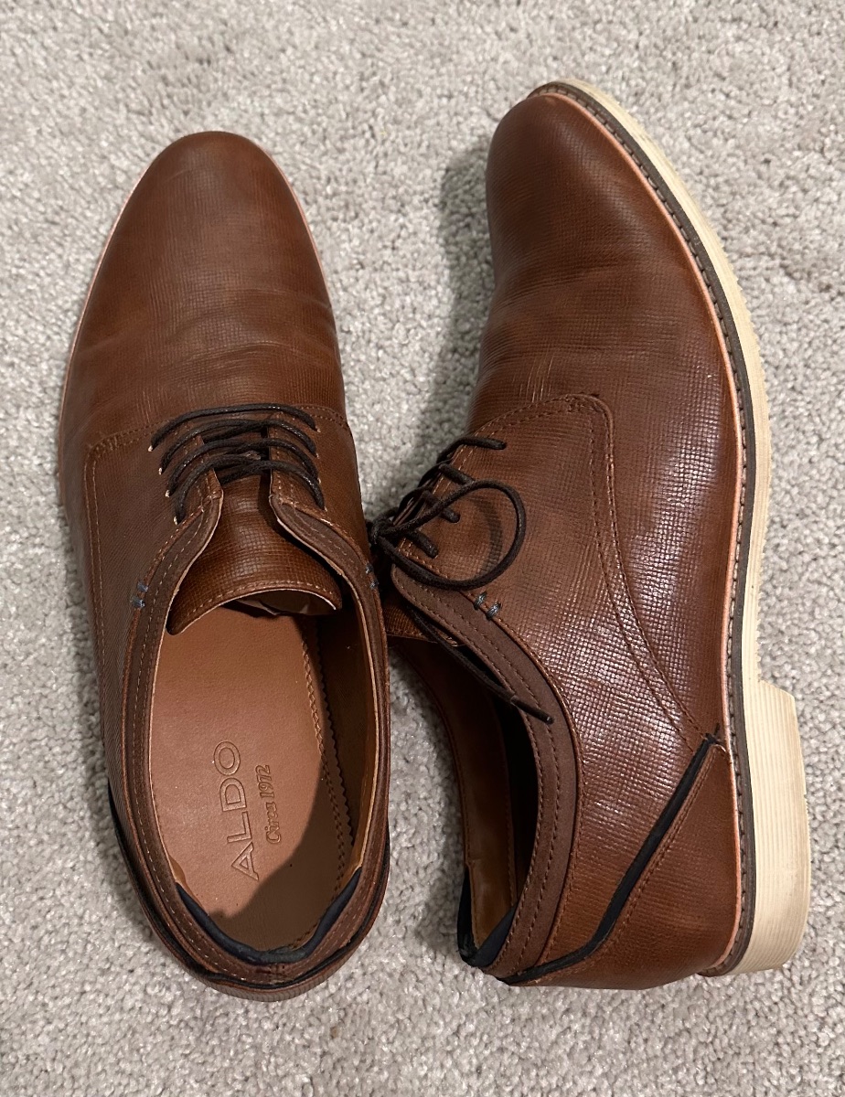 Aldo Brown Leather Dress Shoes – Men’s Classic Lace-Up Oxford Style - size 9.5