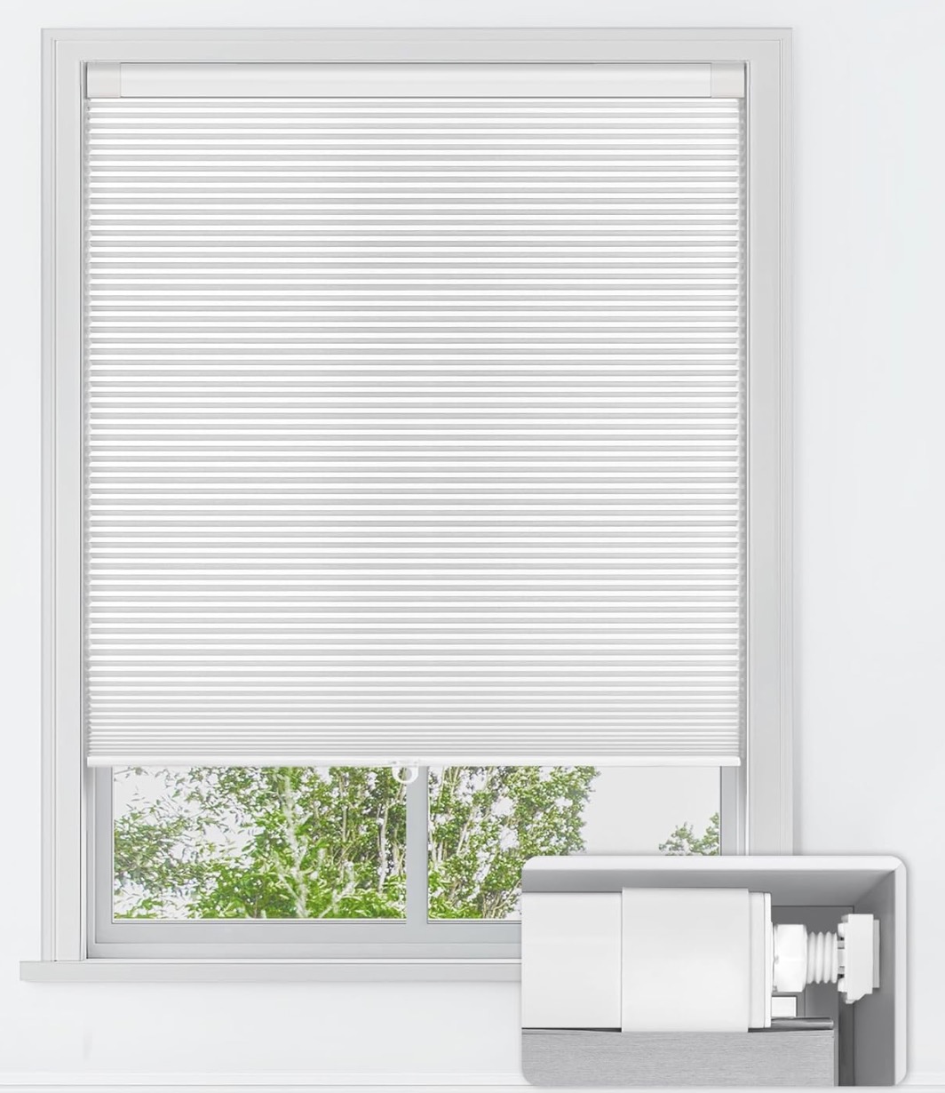 Cordless Cellular Shades 39" W x 48" H, White