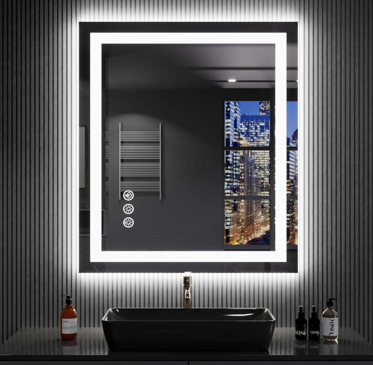 LOAAO 24"X32" LED Bathroom Mirror with Lights
