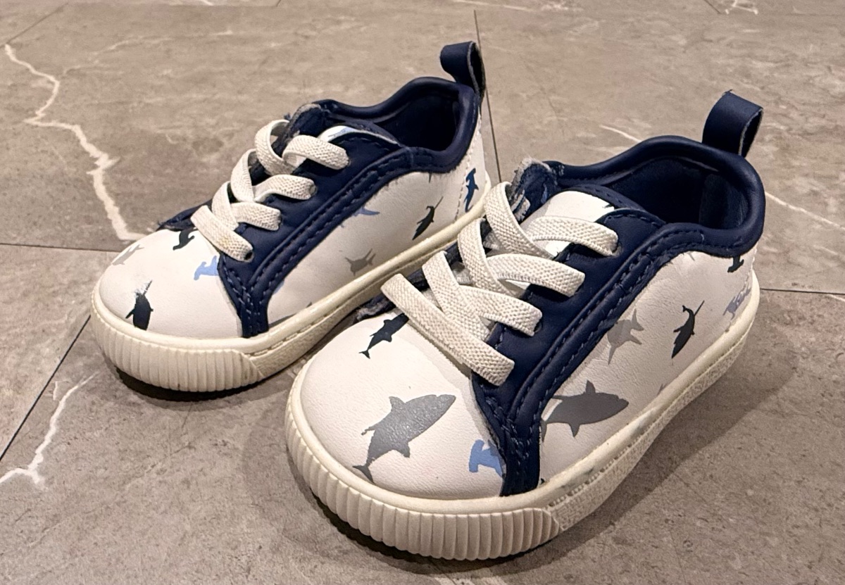 Carter’s Toddler Shoes Size 4 US Boys Sneakers Shark Print Casual Shoes