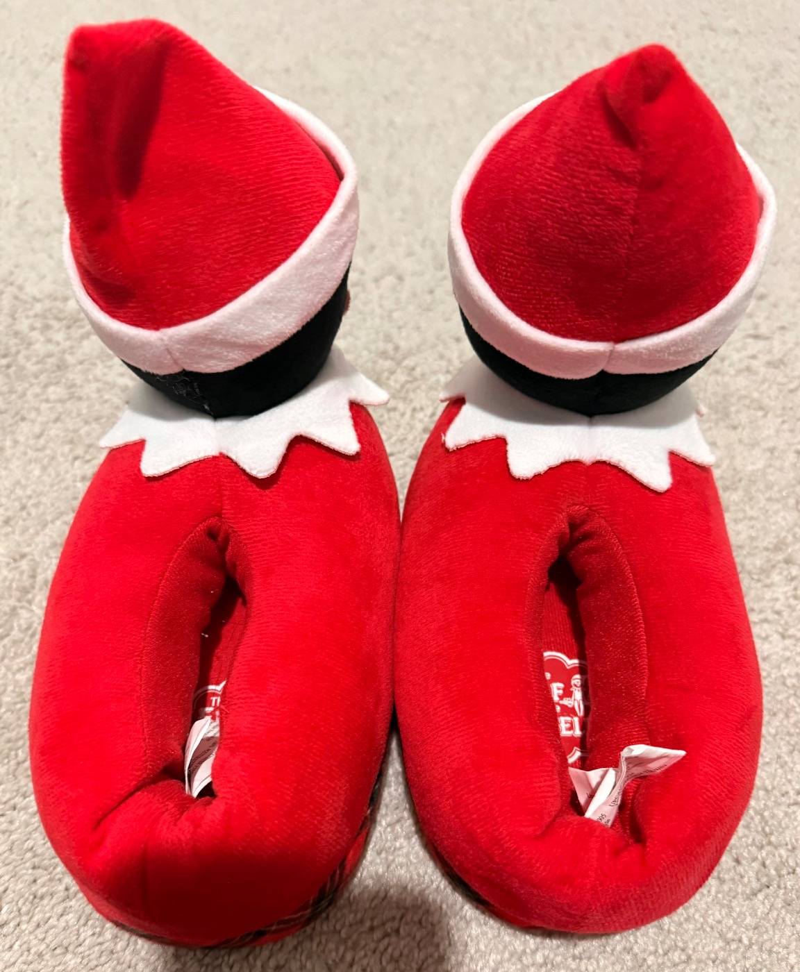 Elf on the Shelf Christmas Plush Slippers Kids Size 11-12 Red Holiday House Shoes