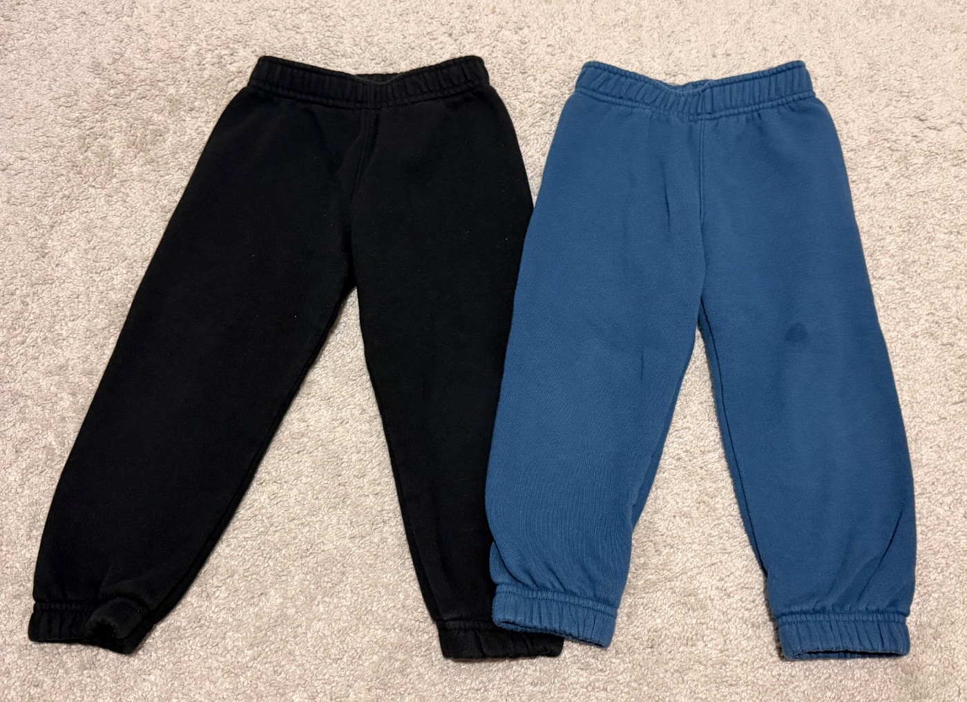 Toddler Sweatpants Bundle Size 3T Black & Blue Jogger Pants Elastic Waist Casual (2 Pack)