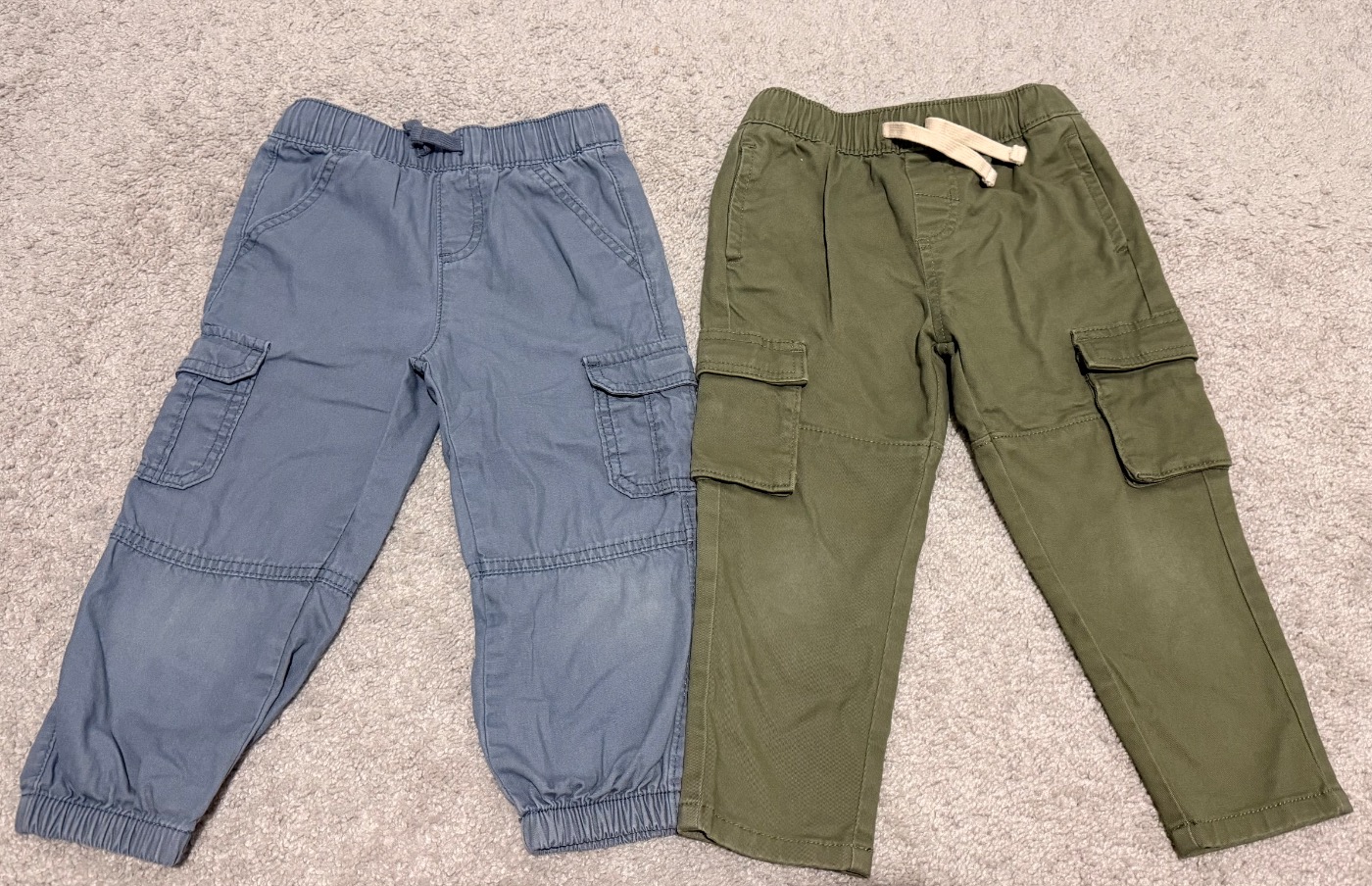 Wonder Nation Toddler Boys Cargo Pants Lot of 2 Size 3T Elastic Waist Casual