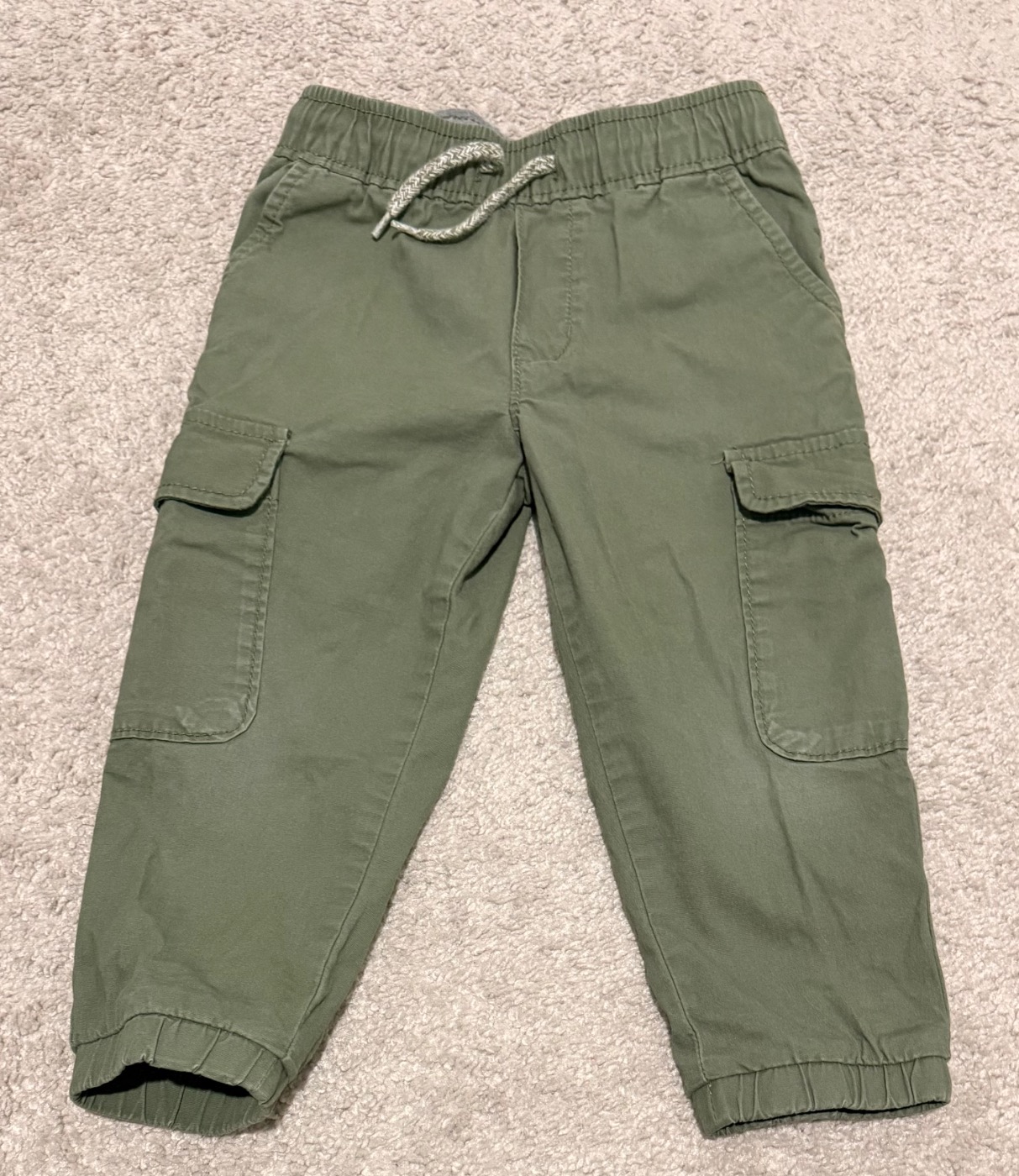 OshKosh B’gosh Toddler Boys Cargo Pants Size 3T Elastic Waist Green