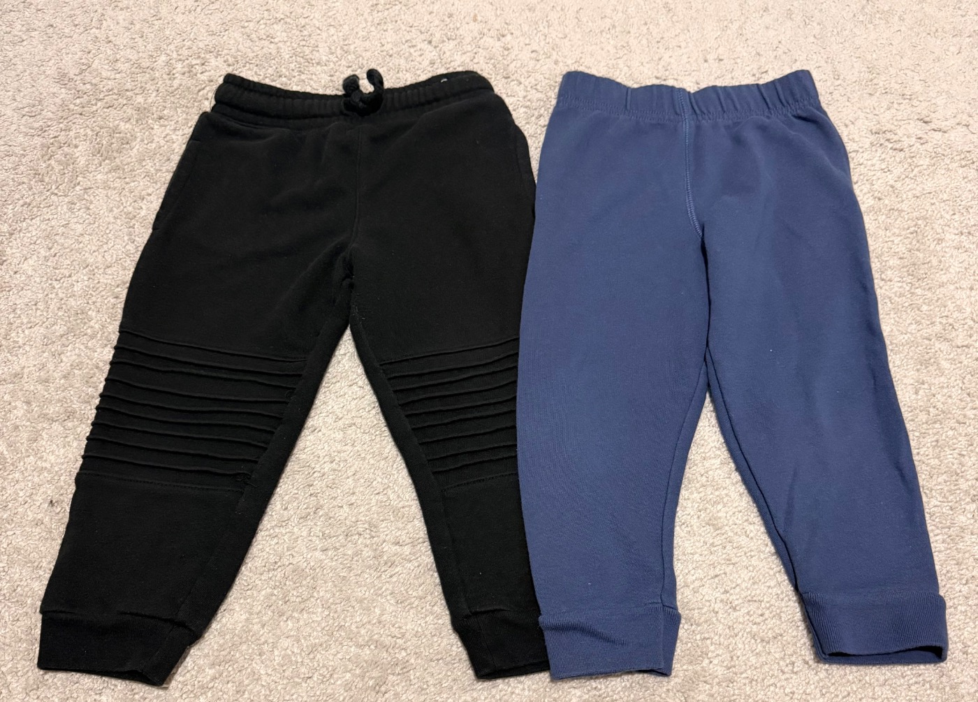 Toddler Boys Jogger Pants Lot of 2 Size 3T Black & Gray Elastic Waist Casual