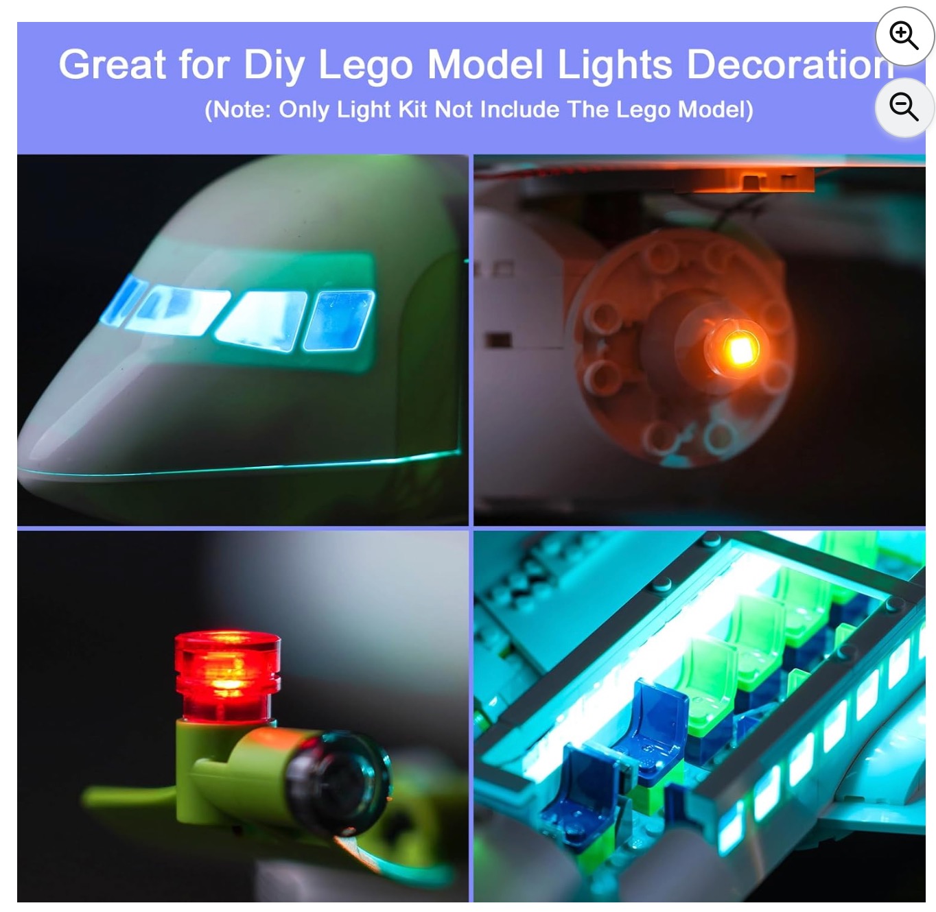 Upgraded Led Light Kit Compatible with Lego Passenger Airplane Building Set