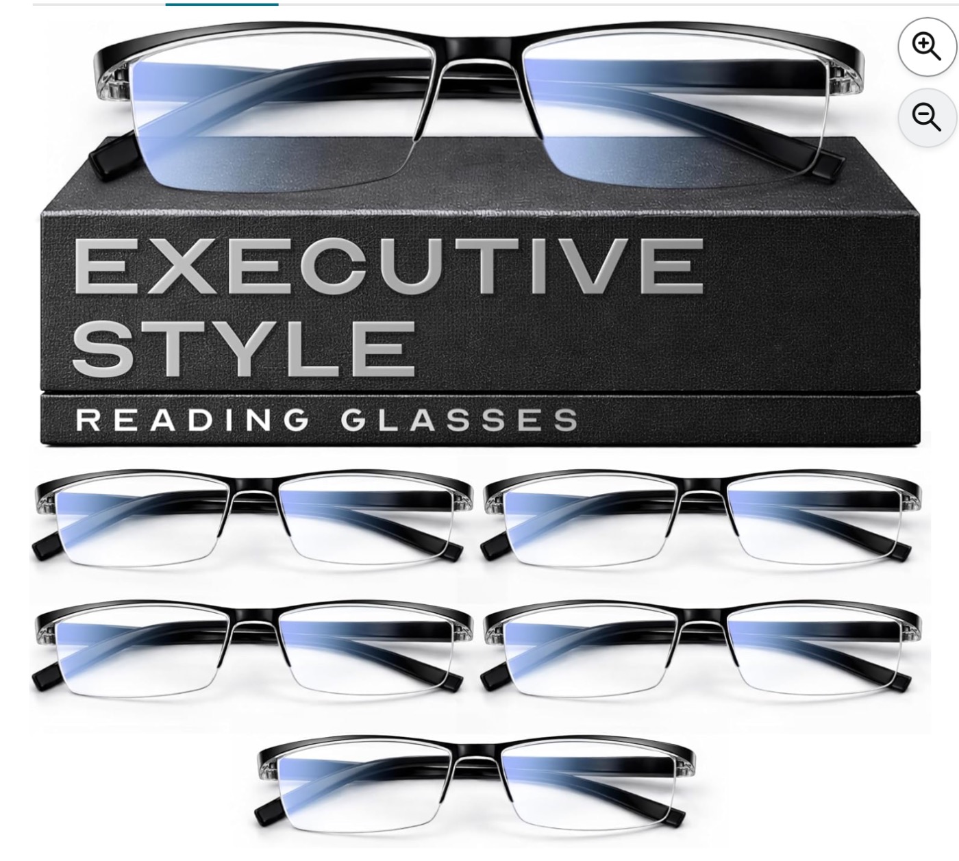 6 Pack 1.5 Executive Style Reading Glasses Men