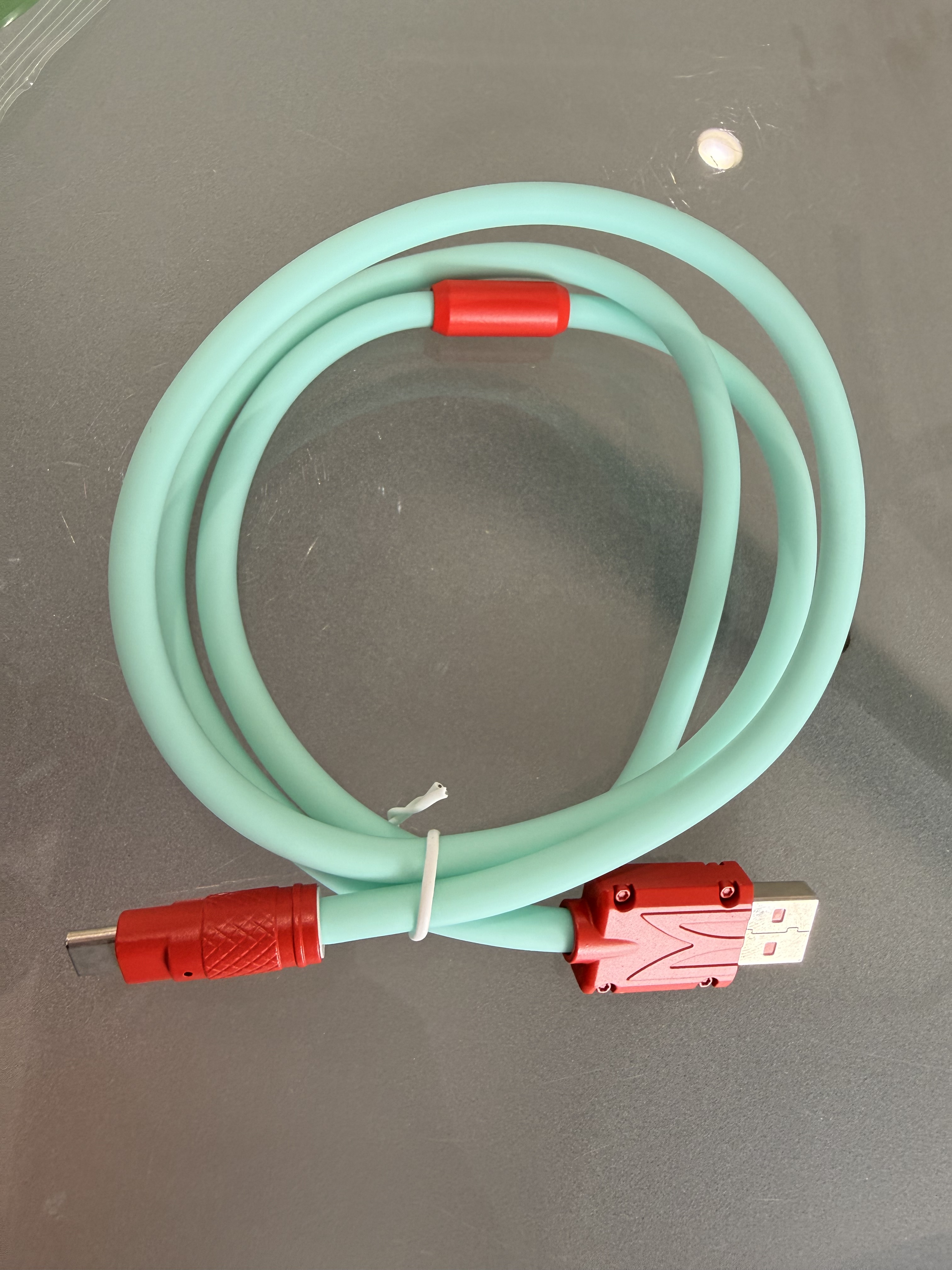 Light blue Elastic Usb to Usbc Cable