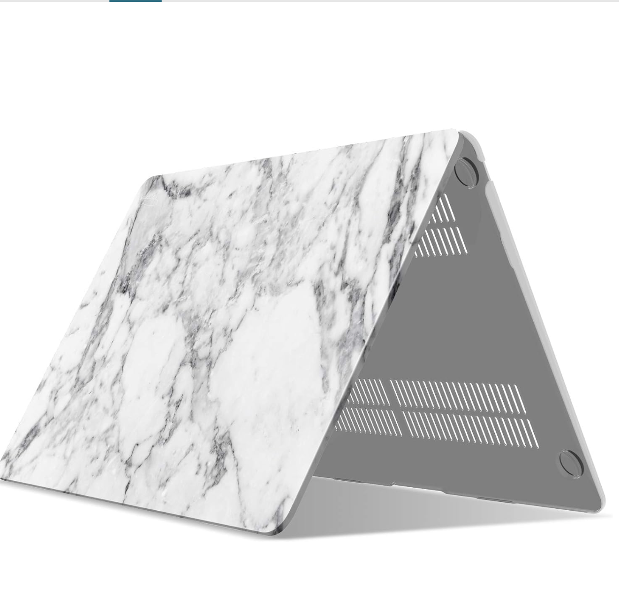Hard Shell Case for MacBook Air 13-inch M1 2022-2021-2020 Models with Touch ID - White Marble, AT13-WHMB+2