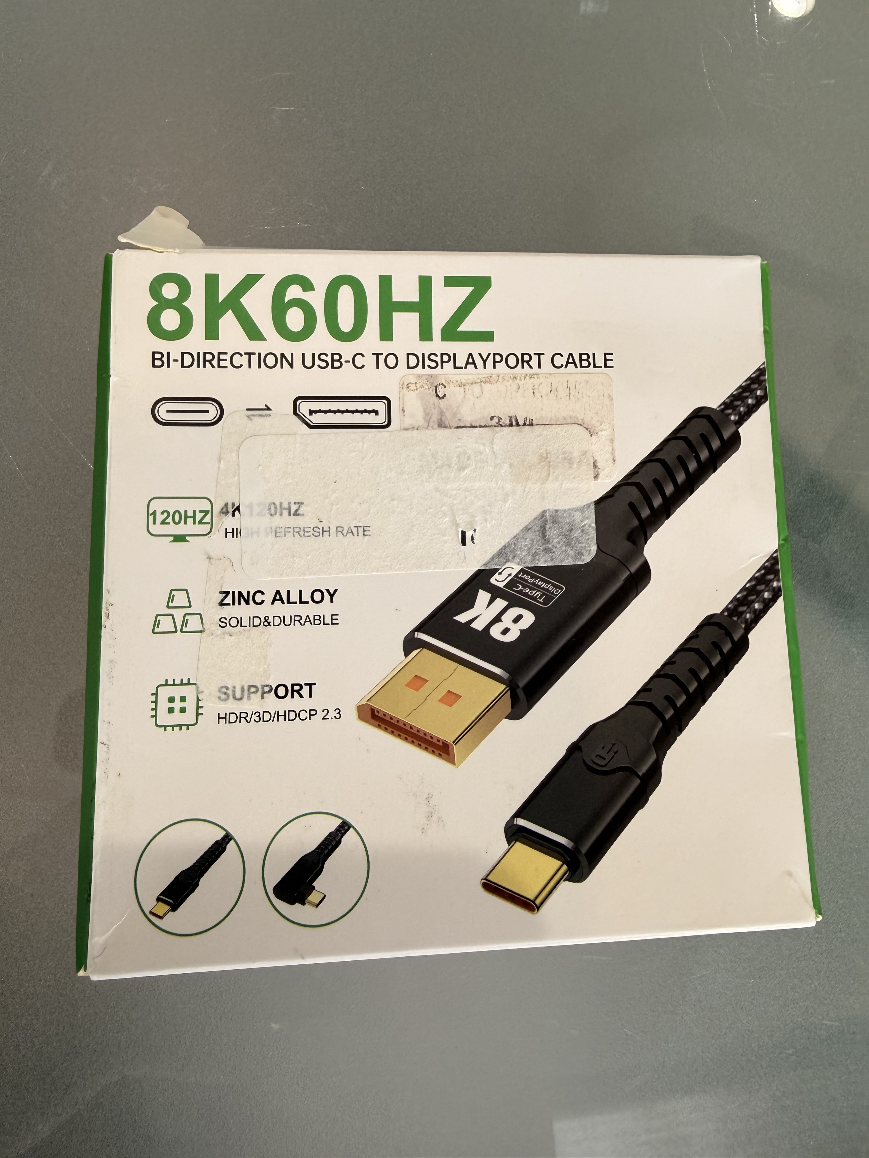 Displayport to USB C - Bidirectional USB C to DisplayPort 1.4 Cable Support 8K@60Hz Resolution Braided Thunderbolt 4 Compatible with MacBook Pro/Air, Galaxy S25, iPad Pro, XPS 17, 3FT