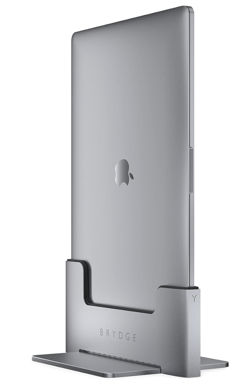 Brydge Space-Saving Laptop Stand | Vertical Docking Station Compatible with 13-inch MacBook Air (2018-2020), 2 x Thunderbolt™ 3 Ports with 40 Gbps Data throughput (x 2)