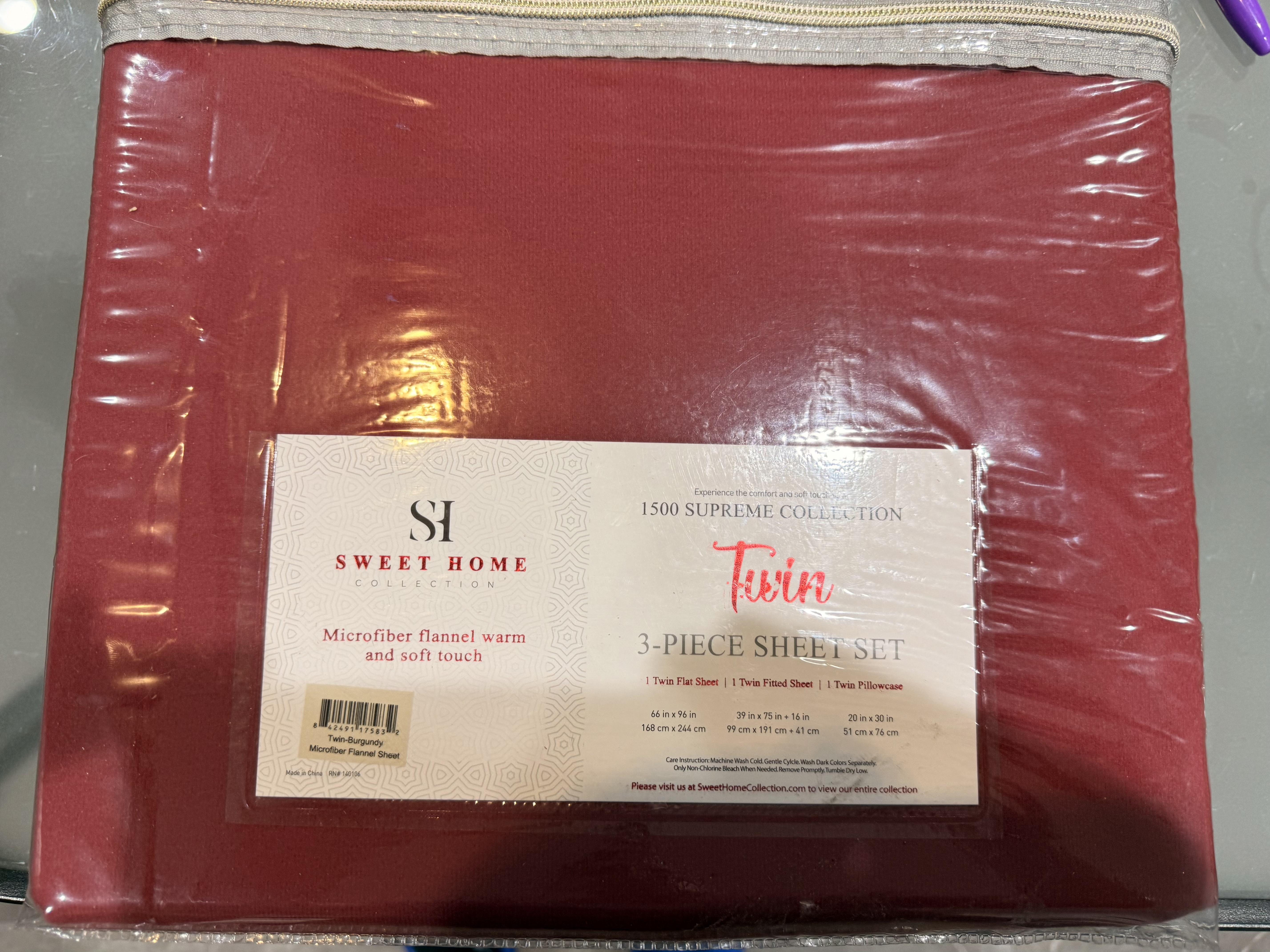 Flannel Sheets Warm and Cozy Deep Pocket Breathable All Season Bedding Set with Fitted, Flat and Pillowcases, Twin, Burgundy Red